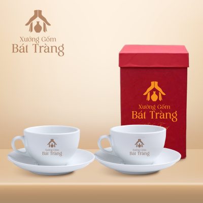 cốc sứ trắng in logo