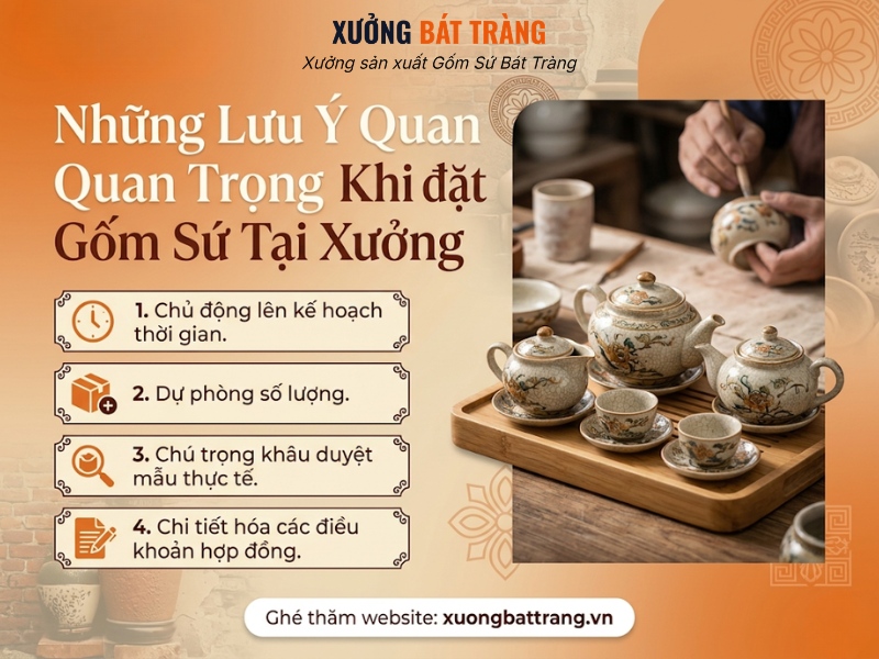 Những lưu ý quan trọng khi đặt hàng gốm sứ tại xưởng
