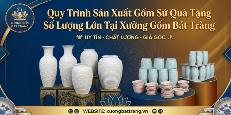 Quy trình sản xuất gốm sứ in logo số lượng lớn tại Xưởng Gốm Bát Tràng