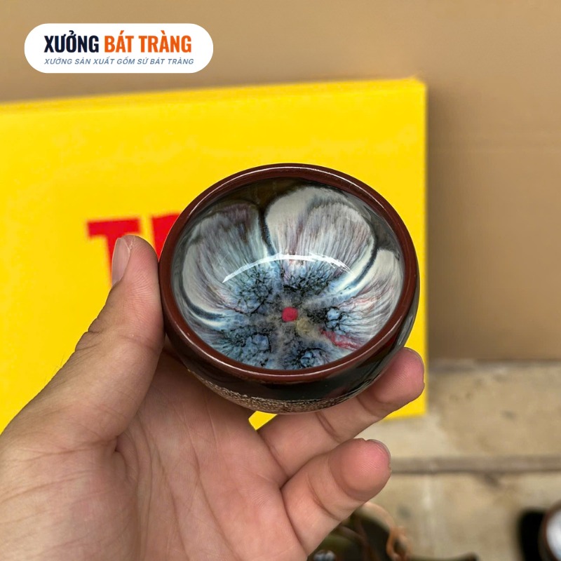 Bộ ấm chén Tô Thanh Sơn quà tặng in logo men hoả biến cao cấp XBT-AC05 - Ảnh 7