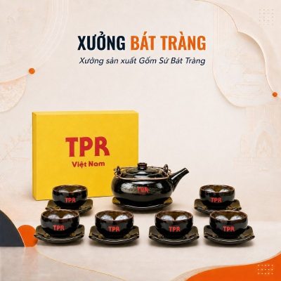 Bộ ấm chén Tô Thanh Sơn quà tặng in logo men hoả biến cao cấp XBT-AC04 - Ảnh đại diện