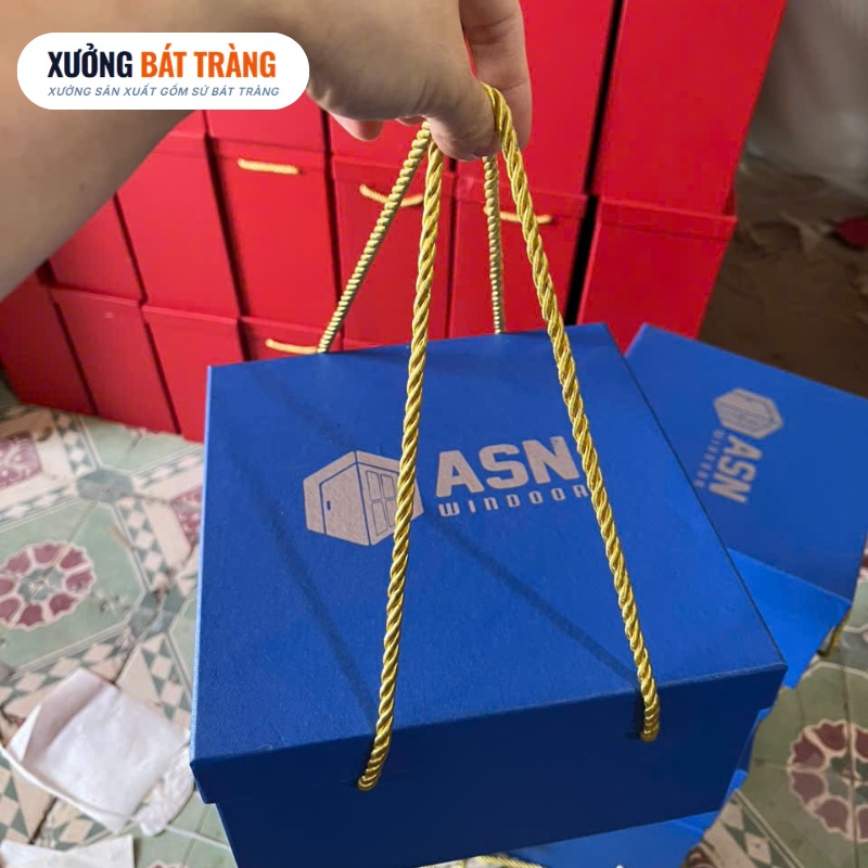 Bộ bát đĩa quà tặng in logo 10 món men sứ trắng XBT-BĐ03 - Ảnh 9