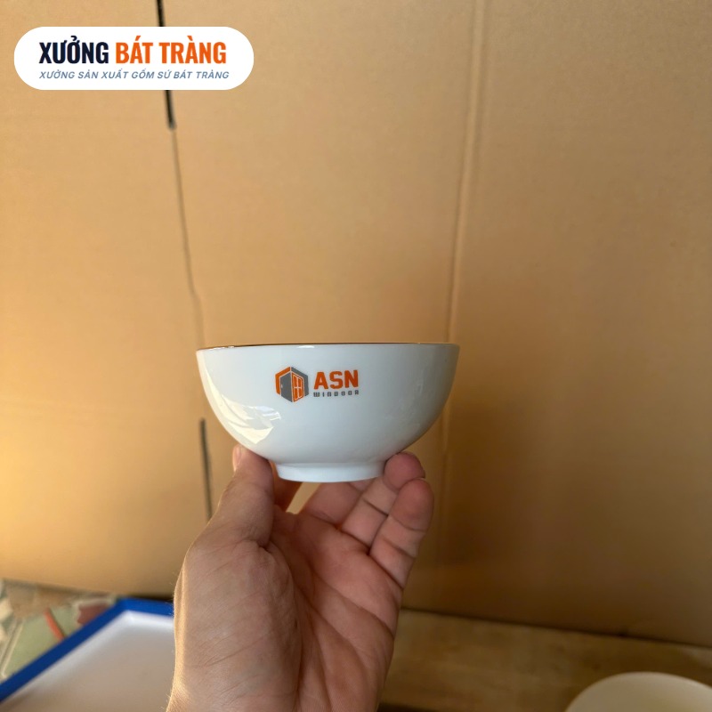 Bộ bát đĩa quà tặng in logo 10 món men sứ trắng XBT-BĐ03 - Ảnh 4