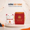 Heo đất in logo hình mèo thần tài màu trắng tai đỏ kích thước 15x15x11cm XBT-HĐ02 - Ảnh đại diện